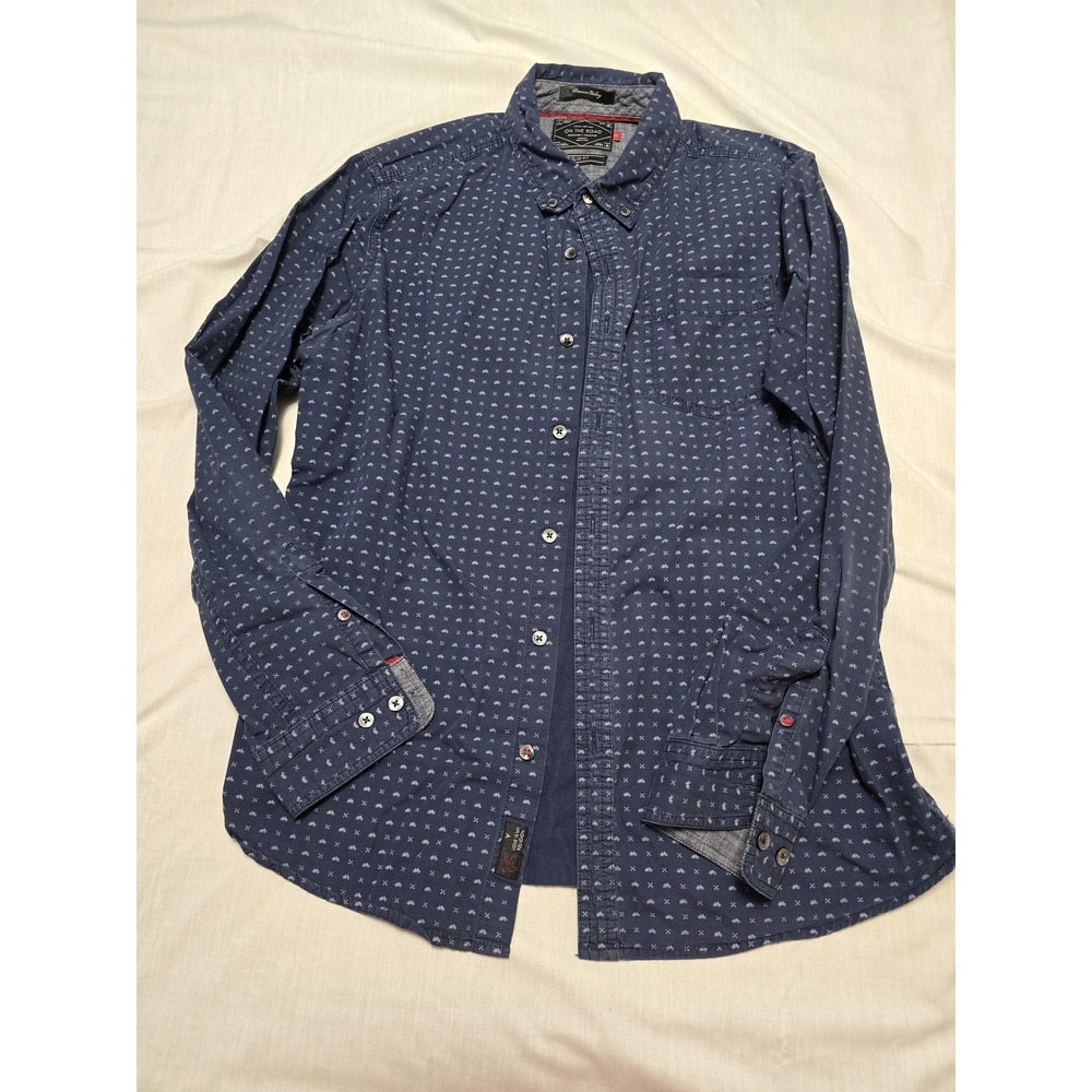 Love Is My Religion Shirt Mens Medium Blue On The Road Slim Fit Bicycle Print‎